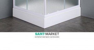 Душевой поддон акриловый четверть круга Eger VI`Z 90х90хх15 с формованной панелью 599-005-90