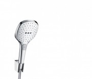 Душовий гарнітур з настінним тримачем Hansgrohe колекція Raindance Select E 120 1 25 м хром / білий 26700400