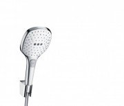 Душовий гарнітур з настінним тримачем Hansgrohe колекція Raindance Select E 120 1 25 м хром / білий 26700400