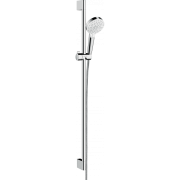 Душевой гарнитур со штангой Hansgrohe коллекция Crometta Vario EcoSmart 90 см хром/белый 26538400