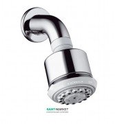 Верхній душ з каскадним душем Hansgrohe колекція Clubmaster EcoSmart 3jet хром 26606000