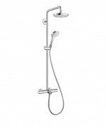 Душова система Hansgrohe колекція Crometta S Showerpipe 180 2jet з термостатом для ванни хром / білий 27351400