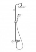 Душова система Hansgrohe колекція Crometta E Showerpipe 180 2jet з термостатом для ванни хром / білий 27352400