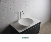 Раковина накладная круглая Volle Solid surface каменная 13-40-856