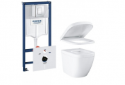 Набор 4 в 1 Grohe Euro Ceramic: подвесной унитаз с сиденьем и крышкой + система инсталляции с панелью смыва UA39206CB0
