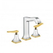 Смеситель для раковины двухврычажный встраиваемый Hansgrohe коллекция Metropol Classic хром/золото 31331090