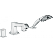 Смеситель двухвентильный на борт ванны с душем Hansgrohe коллекция Metropol Classic хром 31315000