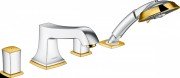 Змішувач двохвентильний на борт ванни з душем Hansgrohe колекція Metropol Classic хром / золото 31315090