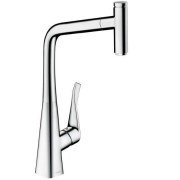 Смеситель для кухни с выдвижной лейкой однорычажный Hansgrohe коллекция Metris Select хром 14884000