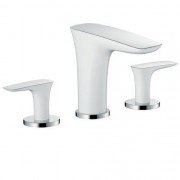 Смеситель для раковины двухрычажный скрытый Hansgrohe коллекция PuraVida хром/белый 15063000