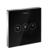 Переключатель для душа встраиваемый с 3 запорными клапанами Hansgrohe коллекция ShowerSelect glass черный 15736600