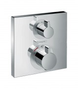 Смеситель для душа встраиваемый с термостатом на 2 потребителя Hansgrohe коллекция Ecostat Square хром 15714000