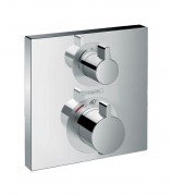 Смеситель для душа встраиваемый с термостатом на 2 потребителя Hansgrohe коллекция Ecostat Square хром 15714000