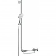 Душевой гарнитур со штангой левосторонний Hansgrohe коллекция Raindance Select S 3jet 120 мм хром/белый 26324400