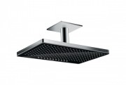 Верхний душ с тропическим душем Hansgrohe коллекция Rainmaker Select 3jet 460 мм хром/черный 24006600