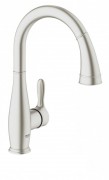 Смеситель для кухни с выдвижной лейкой Grohe Parkfield суперсталь 30215DC0
