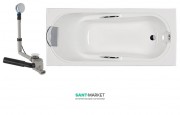 Ванна акриловая прямоугольная Kolo коллекция Comfort 170х75х44 + Ножки SN7 + Сифон Geberit XWP307000G