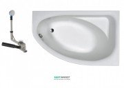Ванна акриловая асимметричная Kolo коллекция Spring 170х100х46.5 + Ножки SN7 + Сифон Geberit правосторонняя XWA307000G