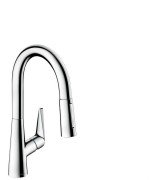Смеситель для кухни с выдвижной лейкой однорычажный Hansgrohe коллекция Talis S хром 72815000