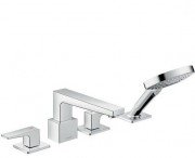 Змішувач Двохважеля на борт ванни з душем Hansgrohe колекція Metropol хром 32553000