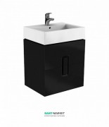Тумба під раковину Kolo Twins 60 з двома ящиками чорний матовий 89494000
