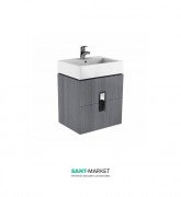 Тумба под раковину Kolo Twins 60 с двумя ящиками серебряный графит 89493000