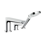 Змішувач одинважільний на борт ванни з душем Hansgrohe колекція Talis E хром 71730000