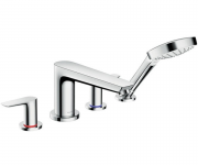 Смеситель двухрычажный на борт ванны с душем Hansgrohe коллекция Talis E хром 71748000