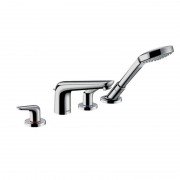 Змішувач двохвентильний на борт ванни з душем Hansgrohe колекція Novus хром 71333000