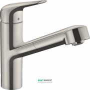 Смеситель для кухни однорычажный с вытяжным изливом Hansgrohe коллекция M42 нержавеющая сталь 71814800