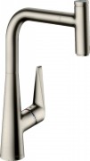 Смеситель для кухни с выдвижной лейкой однорычажный Hansgrohe коллекция Talis Select S нержавеющая сталь 72822800