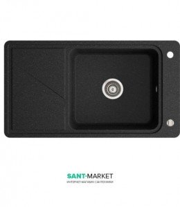 Мийка для кухні прямокутна Marmorin Torro 900 1k врізна штучний камінь чорний 220 113 0xx