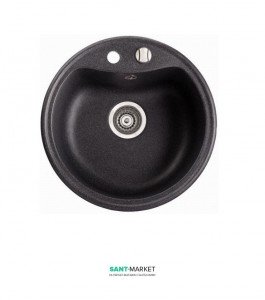 Мойка для кухни круглая Marmorin Kova врезная искусственный камень черный 250 803 002