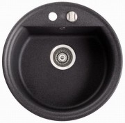 Мийка для кухні кругла Marmorin Tanat врізна штучний камінь чорний 270 803 002