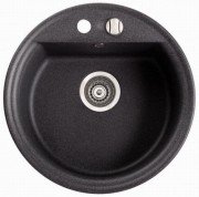 Мийка для кухні кругла Marmorin Tanat врізна штучний камінь чорний 270 803 002
