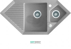 Мийка для кухні трапециевидная Marmorin Cire trapez врізна штучний камінь сірий 375 613 003