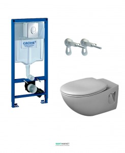 Комплект інсталяції Grohe Rapid SL 3в1 з унітазом Duravit Duraplus Colomba + кришка 38721D09