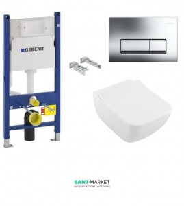 Унитаз подвесной Villeroy&Boch Venticello без ободка + Комплект 3 в 1 Geberit Duofix 4584611R0