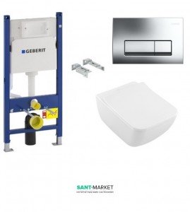 Унітаз підвісний Villeroy & Boch Venticello без обідка + Комплект 3 в 1 Geberit Duofix 4584611R0