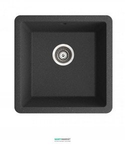 Мийка для кухні квадратна Marmorin Fado 1k врізна штучний камінь чорний 426 100 002
