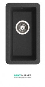 Мойка для кухни прямоугольная Marmorin Fado 0.5k врезная  искусственный камень черный 425 100 002