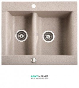 Мийка для кухні Marmorin Voga 1 5k врізна 1.5 чаші штучний камінь пісочний 110 503 007