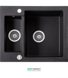 Мойка для кухни Marmorin Bario 1 5k врезная  искусственный камень черный 120 503 002