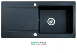 Мийка для кухні Marmorin Bario 1k 1o врізна штучний камінь чорний 120 113 002