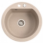 Мойка для кухни круглая Duro 1k врезная  искусственный камень песочный 130 803 007