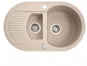 Мойка для кухни овальная Marmorin Duro 1 5k 1o врезная  искусственный камень песочный 130 513 007