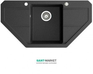 Мийка для кухні трапециевидная Marmorin Bario trapez врізна штучний камінь чорний 120 743 002
