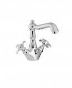 Змішувач для раковини двухвентильний з донним клапаном Treemme Nuova Retro хром 4118 CC