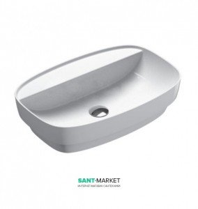 Раковина для ванной настольная или полувстраиваемая Catalano Green LUX 60х40 см  1 отв. под смеситель белая 160GRLX00