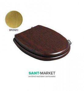 Сидіння з кришкою для унітазу Simas Lante дерево петлі бронза з мікроліфтом LA009